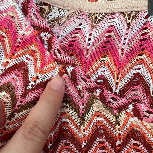 Anthropologie Eva Franco Chevron Pink Blouse Small - Picture 7 of 10